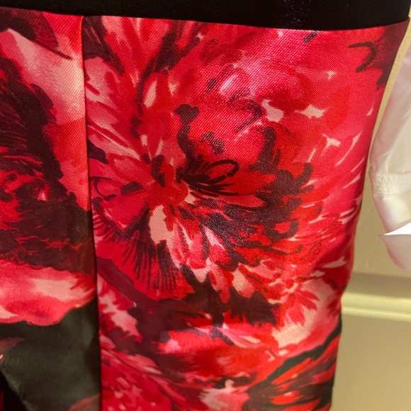 AlexaB Floral Black and Red Women's Dress 12 - Picture 2 of 16